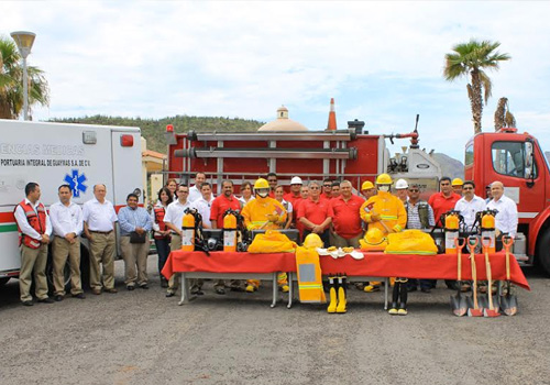The firefighting equipment at the Port of Guaymas is reinforced